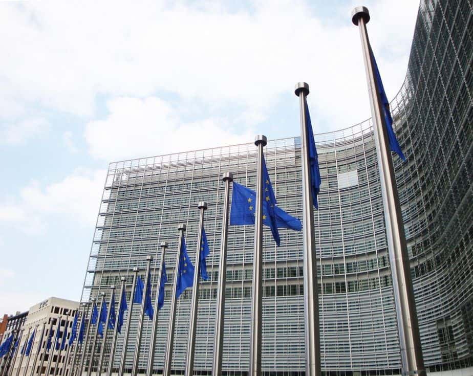 Flagi UE (Unii Europejskiej).