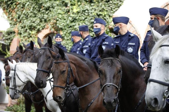 Funkcjonariusze policji na koniach