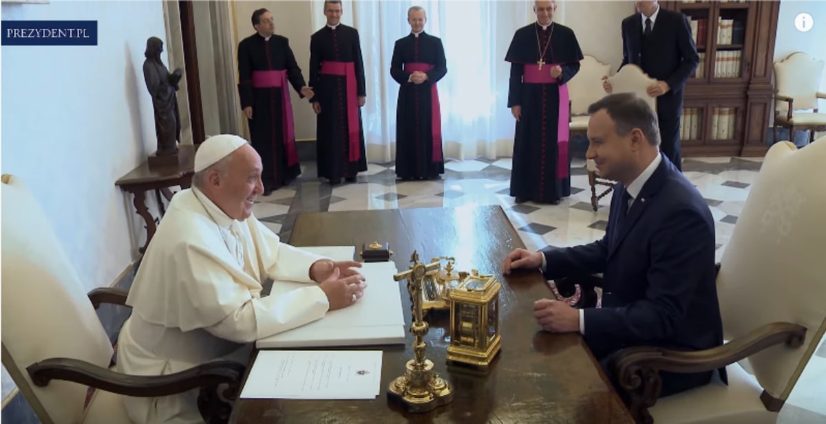Andrzej Duda podczas wizyty w Watykanie