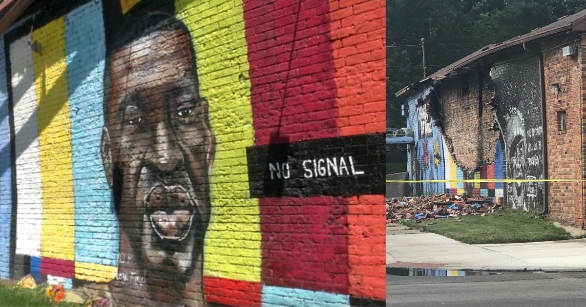 Zniszczony mural Floyda
