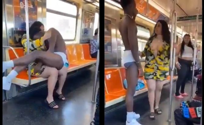 Obsceniczne sceny w amerykańskim metrze