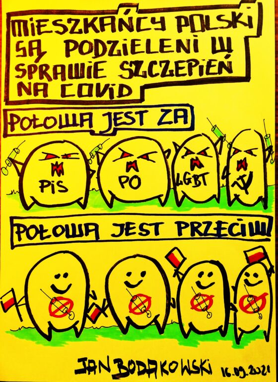 szczepienia rysunek Jan Bodakowski