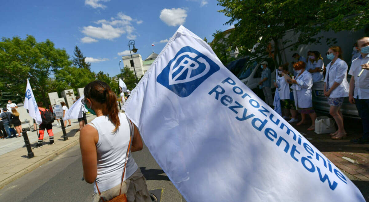 Protest medyków w Warszawie
