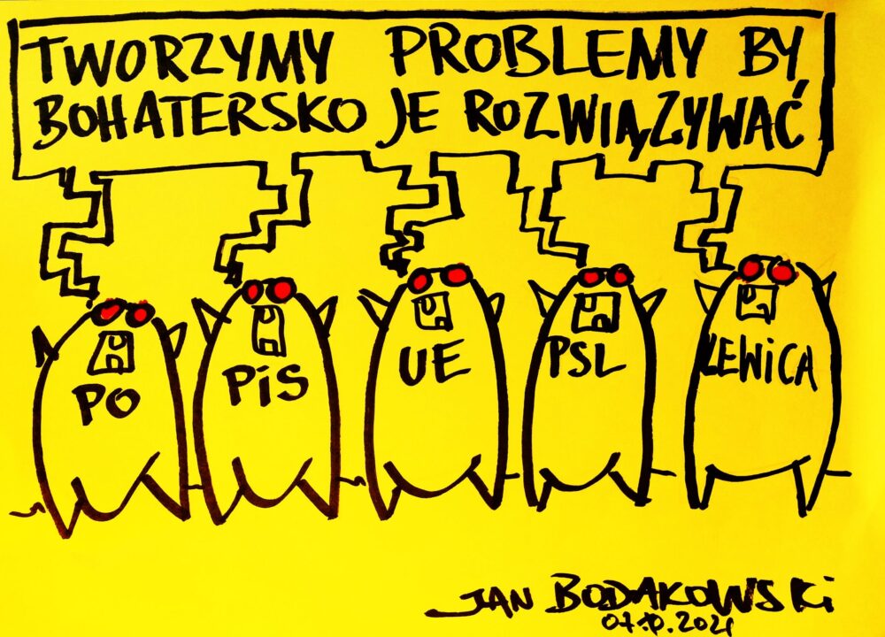 PIS PO Lewica PSL UE rysunek Jan Bodakowski