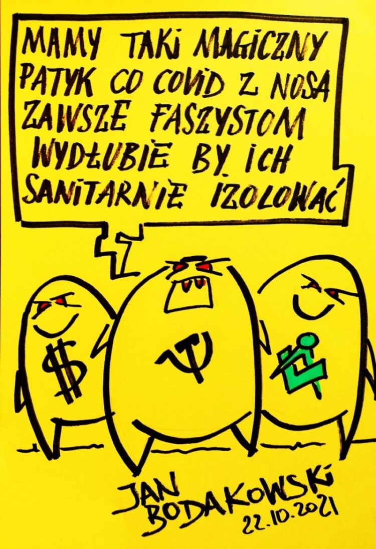 covid faszyści rysunek Jan Bodakowski