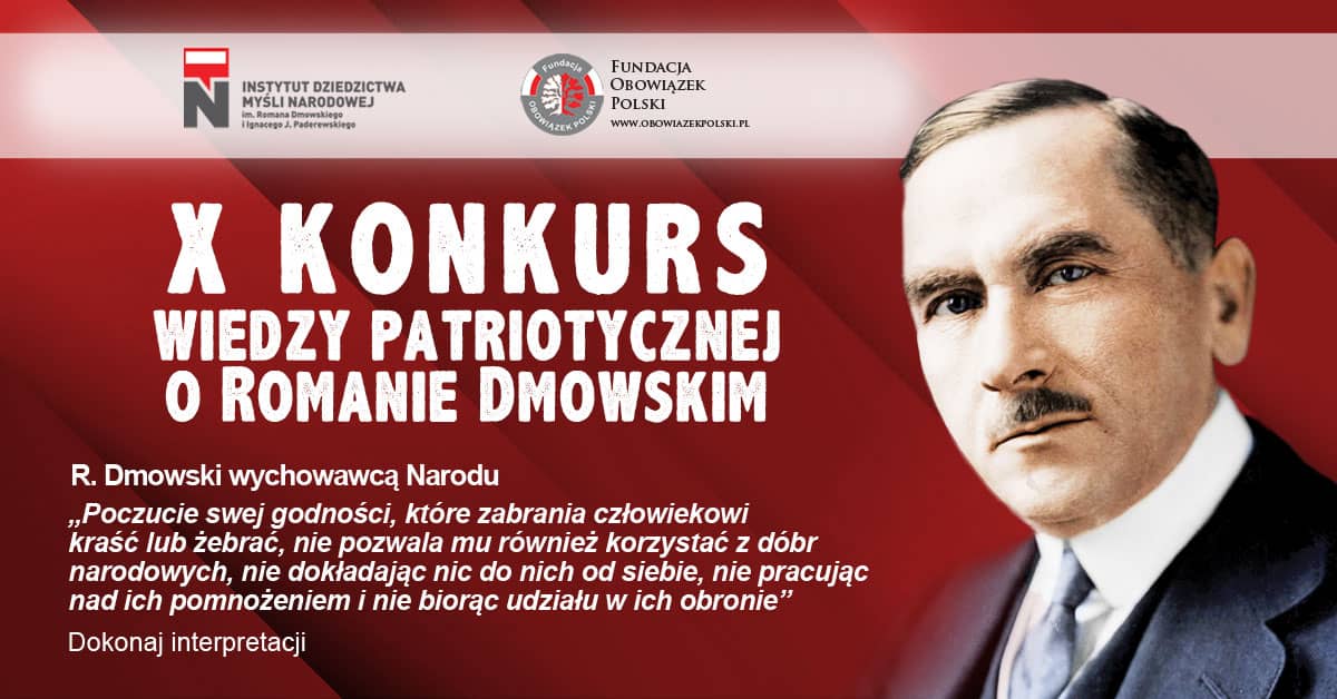 X Konkurs Wiedzy Patriotycznej o Romanie Dmowskim
