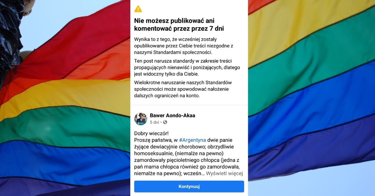 Wpis Bawera Aondo-Akaa na tle flagi LGBT