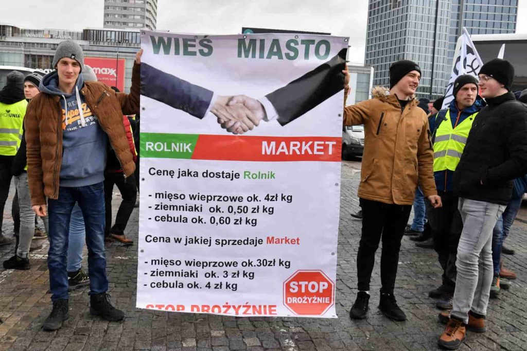 Warszawa: Protest rolników, organizowany przez AgroUnię.