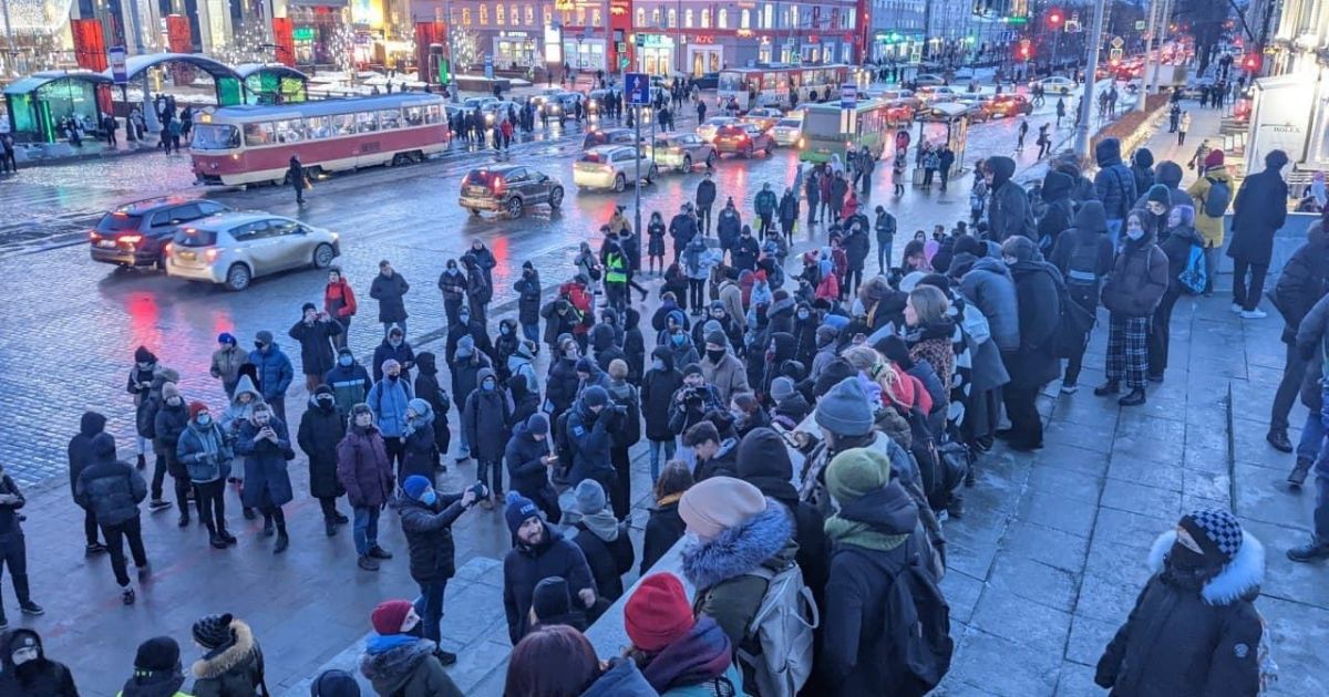 Antywojenny protest na Syberii.