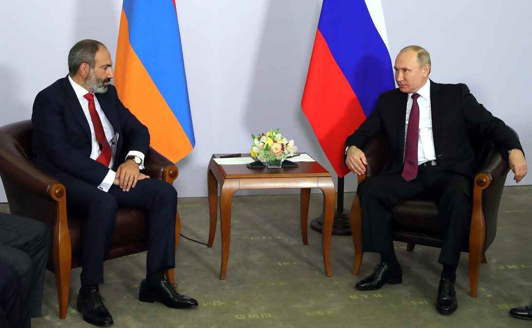 Premier Armenii Nikol Paszinian i prezydent Rosji Władimir Putin (2018)