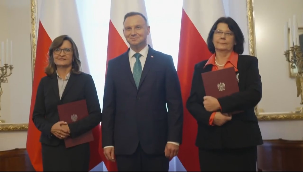 Marzena Paczuska-Tętnik. prezydent Andrzej Duda i Hanan Karp